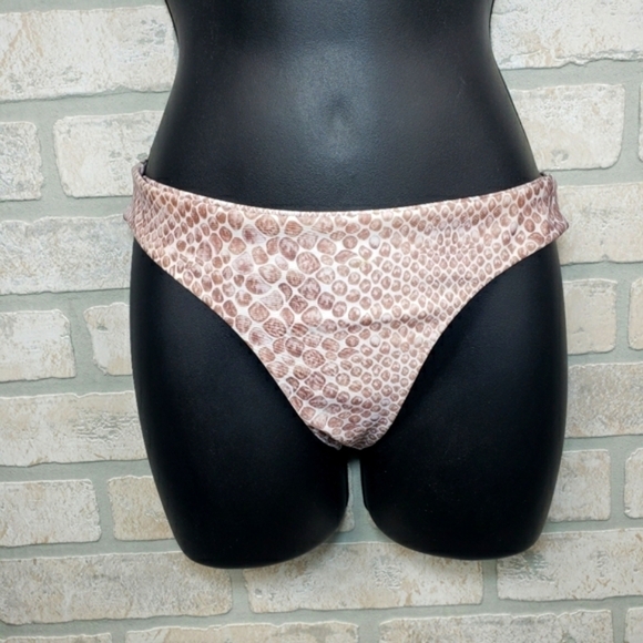 SNAKESKIN Two Piece Bandeau Rouched Bikini Swimsuit Size S - Picture 6 of 9